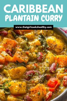 Caribbean-style Plantain Curry close up. Vegan Plantain, Caribbean Vegan, Vegan Soul Food, Bulk Cooking, Christmas Meals, Festive Recipes, Tasty Vegetarian Recipes