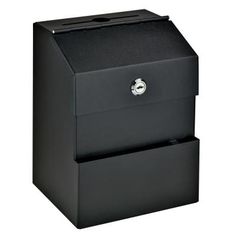 a black filing cabinet with two drawers