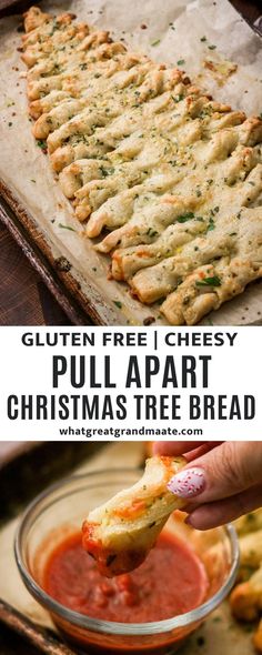 gluten free cheesy pull apart christmas tree bread is an easy appetizer for the holiday season