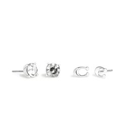 New With Tags Coach Signature C And Stone Stud Earrings Set In Silver W/Pouch $95 Retail Plated Brass And Glass Titanium Post Butterfly Closure Signature Stud: 1/4" (H) X 1/4" (W) Stone (Crystal) Stud: 1/4" (H) X 1/4" (W) Coach Earrings, Stone Stud Earrings, Coach Jewelry, Crystal Chain, Stone Studs, Stud Set, Crystal Stud Earrings, Black Earrings, Stone Crystal