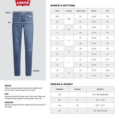 Designed with a laid-back, easy fit through the hip and thigh and a midrise that sits comfortably at the waist, these women's bootcut jeans from Levi's deliver the classic look and feel you're searching for. Click on this WOMEN'S GUIDE to find the perfect fit and more!Mid stretch denimTraditional 5-pocket designZipper fly with button closureFIT & SIZINGShort: 30-in. inseamAverage: 32-in. inseamTall: 34-in. inseamMidrise sits at waistMid rise: 9.5-in.Bootcut flares slightly from knee to hemBootcu Levi Bootcut Jeans, Levis Bootcut, Most Comfortable Jeans, Modern Pin Up, High Rise Bootcut Jeans, Denim Design, Womens Clothing Sizes, Clothing Size Chart, Levis Jeans