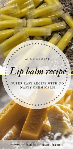 Natural Lip Balm Recipe, Beeswax Diy, Beeswax Recipes, Coconut Oil Lip Balm, Homemade Moisturizer