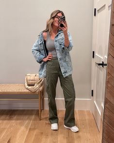 FAB NEW FINDS - The Sister Studio Womens Cargo Pants Outfit Fall, Mom Cargo Pants Outfit, Green Cargo Pants Fall Outfit, 2023 Cargo Pants Outfit, Relaxed Mom Style, Green Wide Leg Cargo Pants Outfit, Green Cargo Pants Outfit Spring, Cropped Cargo Pants Outfit, Straight Leg Cargo Pants Outfit