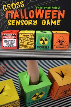 Fun Kid Halloween Activities, Halloween School Carnival Games, Halloween Stick Your Hand In Game, Mystery Sensory Boxes Halloween, Halloween Games Touch And Feel, Halloween Punch Game For Kids, Easy Halloween Classroom Games, Halloween Class Projects, Halloween Math Games 1st Grade