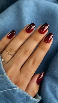 Kutek Disney, Wine Nails, Solid Color Nails, Nagel Tips, Smink Inspiration, Red Nail Polish, Makijaż Smokey Eye, Thanksgiving Nails, Red Nail