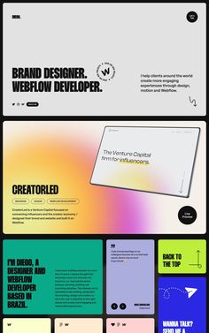 the different types of web pages are shown in this graphic design guide, which shows how to