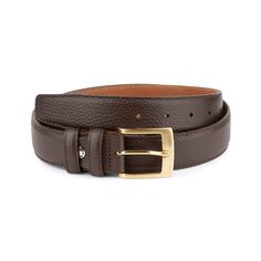 "Buy Brown Belt With Gold Buckle - Mens Belts Brown - Golden Buckle Belt - Mens Belt Casual - Mens Belt With Buckle BELT SIZE: Choose from drop down menu above BELT WIDTH: 1 3/8″ | 3.5 cm LEATHER: Genuine Italian leather COLOR: Brown BUCKLE: Gold color CONDITION: New INCLUDED: Dust bag ALL BELTS ARE MEASURED FROM THE LEATHER PART'S END TO THE MIDDLE HOLE. Usually choose belt two sizes larger than regular jeans size. For example, if you wear jeans in size 32\", then belt size 36\" would fit well. Formal Brown Belts, Luxury Belts With Leather Lining, Formal Brown Belt With Brass Buckle, Brown Belt Gold Buckle, Masculine Brown Belt For Everyday Use, Mens Belts Casual, Belt With Gold Buckle, Cowgirl Belts, Mens Belt