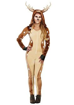 a woman in a deer costume standing with her hands on her hips