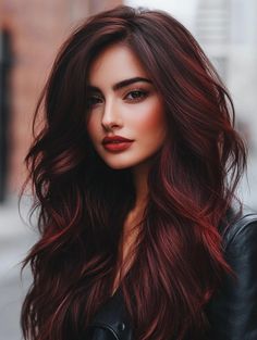 Dark Wine Hair Color Burgundy, Dark Auburn Balayage, Deep Auburn Hair Color, Dark Cherry Cola Hair Color, Red Black Hair, Deep Auburn Hair, Hair Dues, Black Cherry Hair, Dark Fall Hair Colors