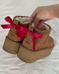 #uggs Ugg Boots With Bows, Uggs With Bows, Ugg Ultra Mini, Boots Slippers, Shoes Outfit Fashion, Peppermint Mocha, Strong Love