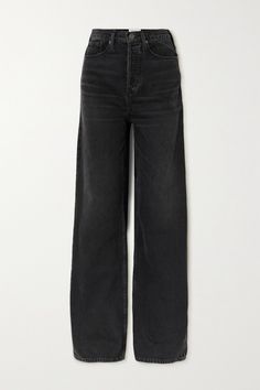 Black Jeans Straight Leg, Net A Porter Jeans, Black High Rise Jeans, Black Straight Jeans, Net Sustain, Black Straight Leg Jeans, Outfit Pieces, High Rise Black Jeans, Wardrobe Goals