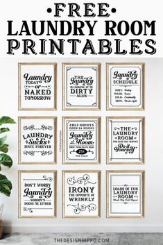 the free laundry room printables are perfect to use for any type of decor