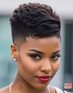 Short Natural Haircuts For Black Women With Round Faces « Only Hairstyles High Top Fade Haircut, Top Fade Haircut, Short Mohawk