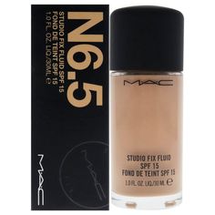 A modern foundation that combines a natural matte finish and medium to full buildable coverage with SPF 15 protection. Applies, builds and blends easily and evenly. Comfortable and long-wearing, it helps minimize the appearance of pores and imperfections, giving skin a smoother, more flawless look and finish. Size: 1 oz.  Color: Multicolor. Mac Studio Fix Foundation Nc18, Mac Fix, Mac Studio Fix Fluid, Moisturizing Foundation, Mac Studio Fix, Mac Studio, Studio Fix, Foundation Shades, Spf 15