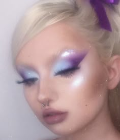 Fairy Makeup Purple, Pink And Purple Makeup, Fairy Eye Makeup, Moon Palette, Fast Makeup, Makeup Purple, Soft Makeup Looks, Alt Makeup, Purple Makeup