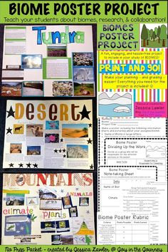 the poster project is organized with pictures and text