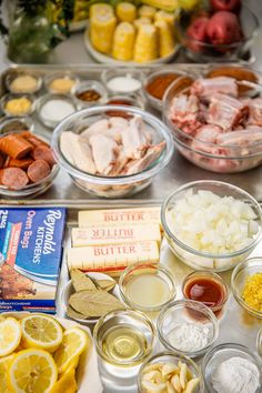 the food is prepared and ready to be eaten at the buffet or barbeque