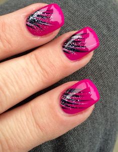 Dark Pink And Silver Nails, Dark Pink Nails Designs, Pink And Black Nails, Nail Art 2023, Dark Pink Nails, 2023 Nail, Waterslide Nail Decals, Nagellack Trends