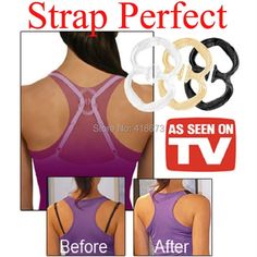 Hide Unsightly Bra Straps With Strap Perfect! Just Clip It Onto Your Bra Straps, Slide It Down And Bra Straps Are Instantly Hidden! Plus, Strap Perfect Gives An Extra Boost To Your Bustline So You Look One Cup Size Bigger. Adds A Firm, Youthful Lift And Prevents Bra Straps From Slipping. Save Money By Reviving Old Stretched-Out Bras. Ideal For Almost Every Style Top, Sweater Or Blouse. Get A Beautiful Instant Boost To Your Silhouette Custom Fit That Flatters You In Any Outfit Wear Under Dresses, How To Hide Bra Straps Open Back, Fitted T-back Bra With Straps, Hacks To Hide Bra Straps, Functional Bra-friendly Tops With Tank Straps, Keep Bra Strap From Slipping, Hide Bra Straps, Perfect Posture, Perfect Bra, Bra Straps