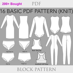 the basic sewing pattern for women's bodysuits and panties, with instructions to make