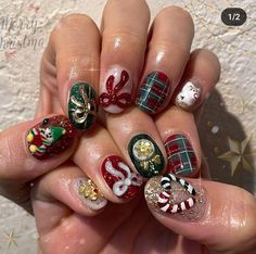 Christmas Nail 2024, Noel Nail Art, Winter Nails Cute, Christmas Manicure Ideas, Noel Nails, Winter Holiday Nails