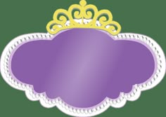 a purple and gold frame with a crown on top