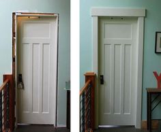 two pictures of the same door in different rooms