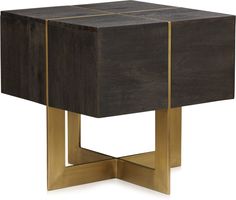 a black and gold side table with square design