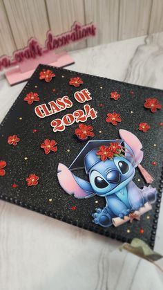 a book with an image of stitch on it