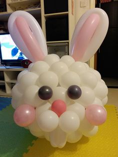 an inflatable balloon shaped like a bunny