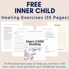 Best 15 Inner Child Healing Exercises To Reparent Your Inner Child (+ FREE Inner Child Worksheets) Inner Childhood Healing, Inner Child Activities For Adults, Mother Wound Healing Journal Prompts, Inner Child Worksheets, Healing Worksheets, Wounded Inner Child