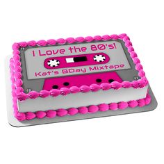 I Love the 80's Decades Mixtape Personalizable Party Dance 80s Music Children of the 80's Edible Cake Topper Image ABPID51356 I Love The 80s, 40th Bday Ideas, Birthday Places, Edible Ink