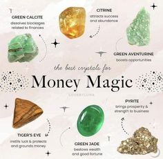 Crystals For Prosperity And Wealth, Money Crystals And Stones, Crystal For Wealth, Crystals For Prosperity, Abundance Aesthetic, Prosperity Mindset, Crystals For Money, Crystals For Manifesting, Crystals For Wealth