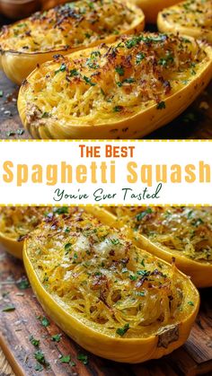 Thanksgiving Recipes: The Best Spaghetti Squash You've Ever Tasted Baking Spaghetti Squash In Oven, Turkey Sausage Spaghetti Squash, Perfect Spaghetti Squash, Spaghetti Squash Low Carb Recipes, Toppings For Spaghetti Squash, Easy Way To Cook Spaghetti Squash, Spaghetti Squash And Spinach, Baking A Spaghetti Squash, Spaghetti Squash Side Recipes