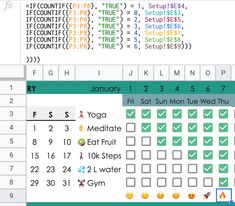 Habit Tracker Bullet Journal Google Sheets Color Scheme, Google Sheets Ideas, Free Google Sheets Templates, Financial Budget Spreadsheet, Excel Tracker, Google Sheets Tips, Google Sheets Templates, Excel Spreadsheets Templates, Saving Money Chart