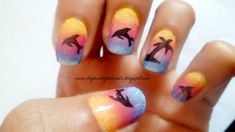 Unique Nail Boutique: 3 Easy and Summer Nails Diy, Cute Easy Nail Designs, Easy Nail Designs Summer, Sunset Nails, Cute Summer Nail Designs, Nail Art Designs Images, Cute Simple Nails