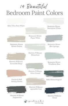 the different shades of paint that are used to create this color scheme for bedroom walls