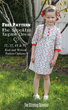 Free Must-Sew Dress Patterns for Girls - Sew Much Ado Couture Bb, Brooklyn Dress, Kids Sewing, Sew Ins, Diy Vetement