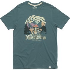 What better place to be than in the mountains? The Landmark Project Meet Me In The Mountains T-shirt transports you there among the trees and mushrooms with its large center-front graphic. Granola Girl Outfits, Anniversary Design, Mountain Tee, Mountain Tshirt, Mens Hats, Mountain Shirt, Spring Outdoor, Sustainable Swimwear, Outdoor Shirt