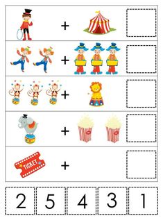 a worksheet with numbers and pictures on it