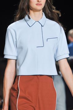 gaptoothbitch:  LACOSTE SS 2014 Áo Blu, Ralph Macchio, Shirt Detail, Fashion Details, Fashion Sense, Piping, Fashion Week, Fashion Inspo