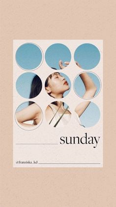 an advertisement for the sunday magazine with a woman's face and circles on it