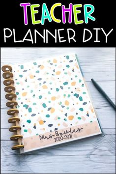 a teacher planner is shown with the title