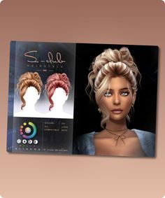 Sims 4 Hairstyle CC: Lazy Relax Updo Hairstyle Rina  By S-Club Sims 4 Updo, Sims 4 Updo Hair Cc, Relaxed Updo, 4 Hairstyles, Sims 4 Cc Download, Model Nails, Side Ponytail, Club Hairstyles