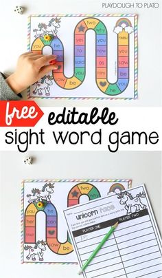 the free editable sight word game is perfect for beginning and ending sounds in preschool