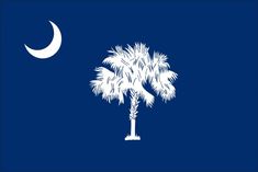 the flag of south carolina is shown in white on a blue background with a crescent