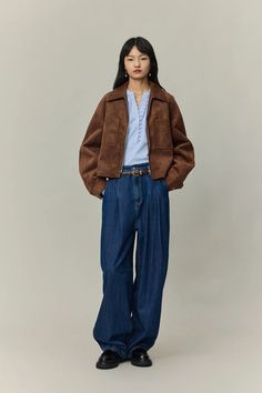 Coddenham Jacket in Faux Suede – fbrq.com Women Jackets, Oversized Suede Jacket, Reiss Suede Jacket, 70s Suede Jacket, Swedish Dress, Suede Button-up Outerwear, Suede Leather Jacket With Button-up And Pockets, Paint Couture, Tailored Skirt