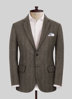 Enhance your ensemble with an extra dose of style, courtesy of our Naples Wide Herringbone Brown Tweed Jacket. Crafted from pure wool fabric, it guarantees both warmth and comfort. Featuring a rich brown colorway and a wide herringbone weave, it pays homage to the enduring heritage style that has truly stood the test of time. Whether you're gracing the halls of a winter wedding, celebrating a cherished christening, or attending any special occasion, this jacket is your gateway to effortless soph Brown Long Sleeve Sport Coat For Semi-formal Occasions, Brown Long Sleeve Semi-formal Sport Coat, Tweed Jacket For Formal Winter Occasions, Semi-formal Fall Herringbone Suit, Brown Tweed Jacket With Notch Lapel And Pockets, Business Casual Tweed Sport Coat With Welt Pockets, Tweed Sport Coat With Welt Pockets For Business Casual, Brown Long Sleeve Tailored Sport Coat, Brown Long Sleeve Sport Coat For Tailoring