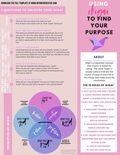 a pink brochure with the words using lean to find your purpose