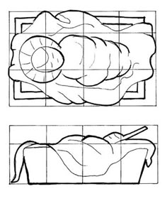 the diagram shows how to draw a sleeping man